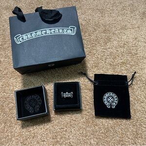 Chrome Hearts 925 Sterling Silver Cross Band Ring Size 9 w/ Box & Pouch
